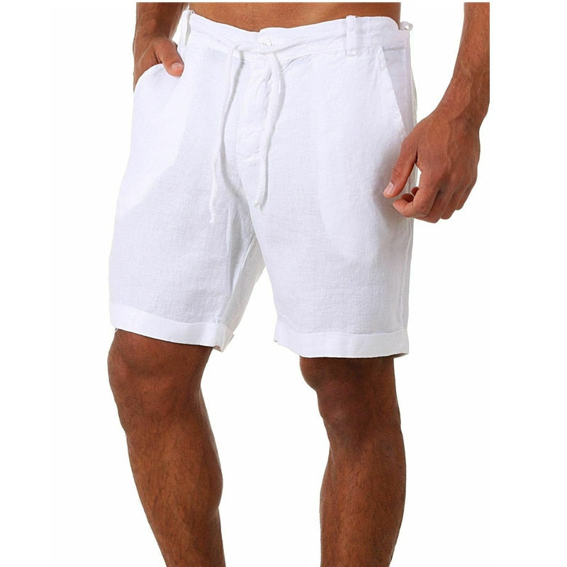 Linen blend Mens Shorts with Draw String Waist