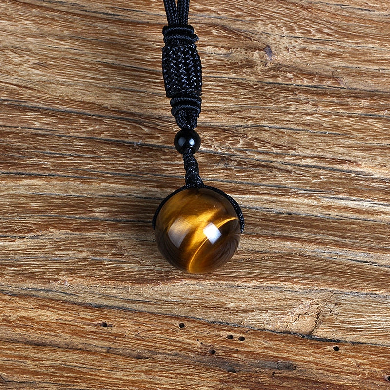 Tiger Eye Stone Pendant Necklace