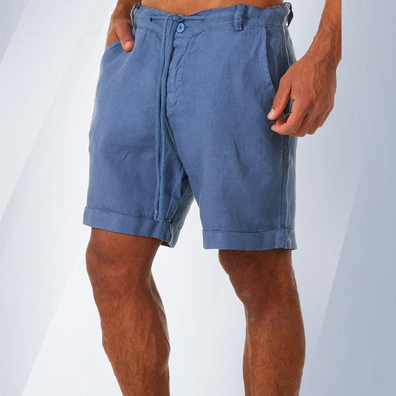 Linen blend Mens Shorts with Draw String Waist