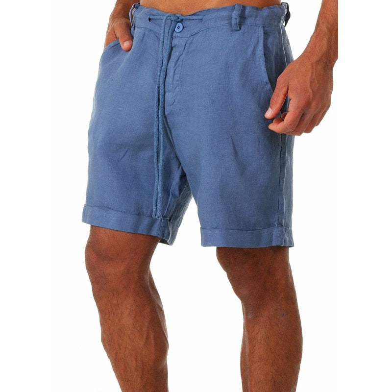 Linen blend Mens Shorts with Draw String Waist