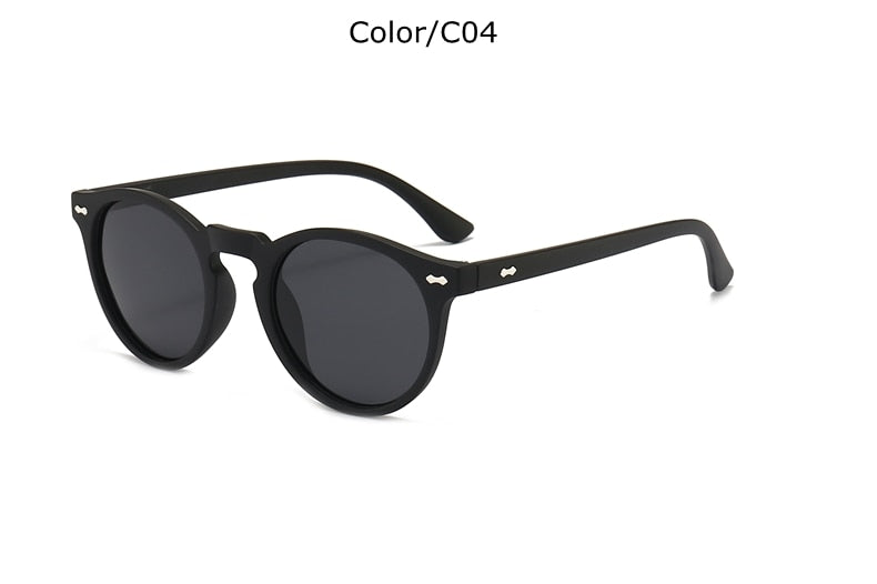 black Classic sunglasses with oval plastic black enses.