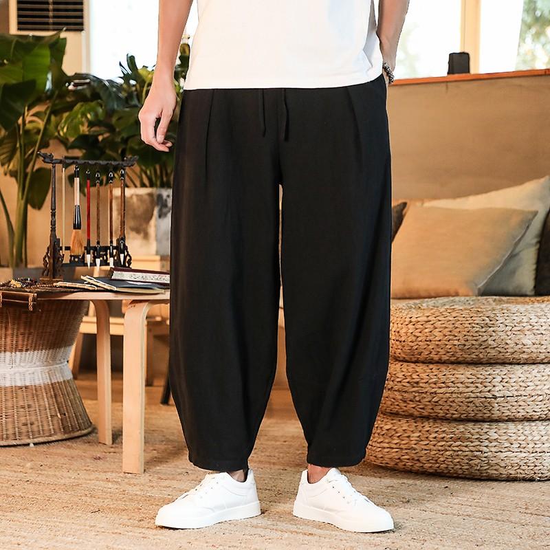 Baggy Cotton Blend Mens Pants