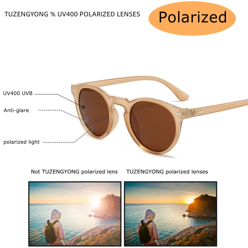 Classic sunglasses with oval plastic brown lenses.