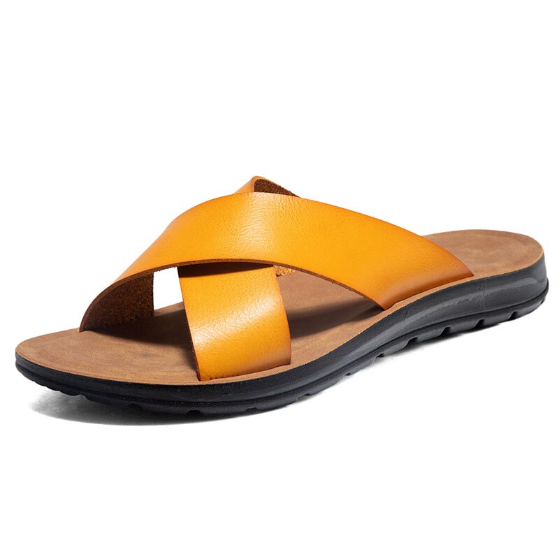 Cross Straps Mens Slide Sandals